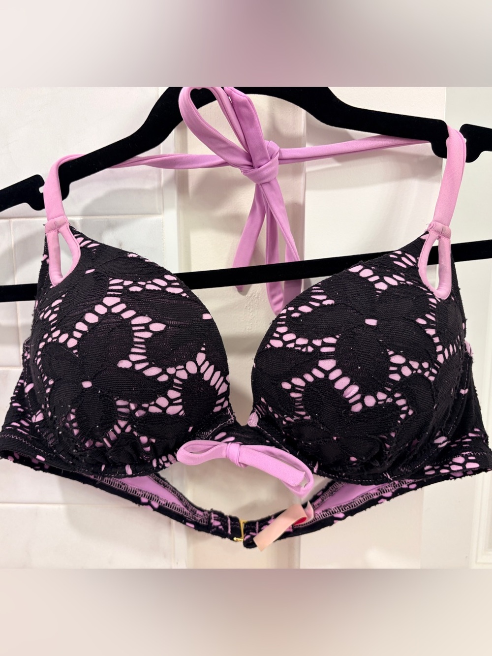 Victoria’s Secret Very Sexy Push-Up Bikini Top (36B, Black/Purple)